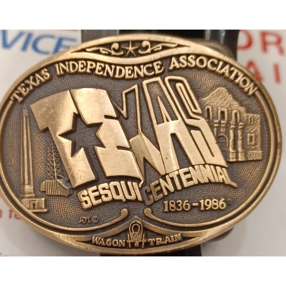 Texas Sesquicentennial Independence Association Ltd Ed Solid Brass Belt Buckle - Picture 8 of 8